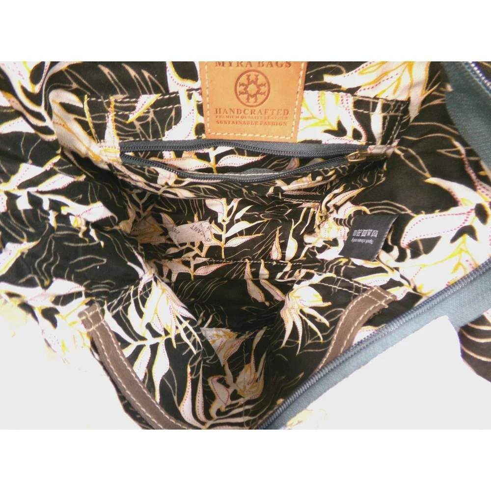 Myra Bag Cross Body Purse Messenger Bag Morning Glories Floral Design 11